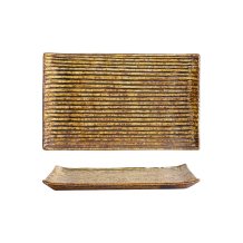 Sushi-Platte Mino Craft Braun, Porzellan, 23,8 &times; 15 cm