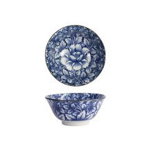Reisschale Hana Blue Mixed Bowls Dami Botan, Porzellan, 550 ml