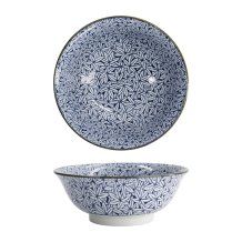 Ramen Bowl Hana Blue Mixed Bowls Momiji Maple, Porcelain, 1.2 l