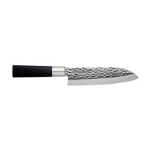 Santoku-Messer (Allzweckmesser) Sekiryu, Rostfreier Edelstahl, Geh&auml;mmert, Klinge 16,5 cm, Griff aus ABS-Kunststoff
