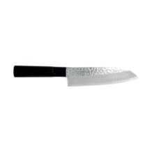 Santoku-Messer (Allzweckmesser) Sekiryu, Rostfreier Edelstahl, Geh&auml;mmert, Klinge 16,5 cm, Griff aus Holz