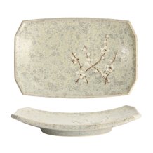 TDS, Plate, Grey Soshun, 22 x 15 cm , Item No. 16616