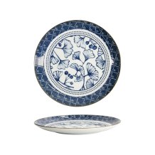Plate Flora Japonica Gingko Blue, White, Porcelain, &Oslash; 20.6 cm