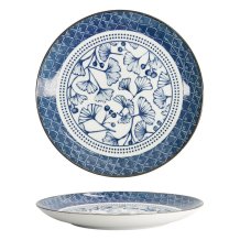 Plate Flora Japonica Gingko Blue, White, Porcelain, &Oslash; 25.7 cm