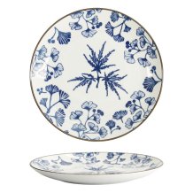 Plate Flora Japonica Maple Blue, White, Porcelain, &Oslash; 25.7 cm