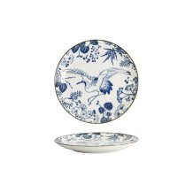 Plate Flora Japonica Crane Blue, White, Porcelain, &Oslash; 16 cm