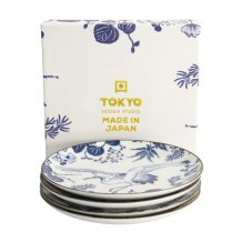 Plate Set Flora Japonica Blue, White in a gift box, 4pcs, Porcelain, &Oslash; 16 cm