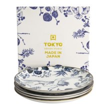 Plate Set Flora Japonica Blue, White in a gift box, 4pcs, Porcelain, &Oslash; 20.6 cm