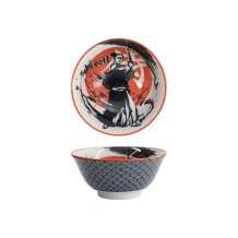 Reisschale Asakusa Samurai Wei&szlig;/Rot/Schwarz, Porzellan, &Oslash; 14,8 cm, 550 ml