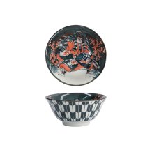 Reisschale Asakusa Kabuki Wei&szlig;/Rot/Schwarz, Porzellan, &Oslash; 14,8 cm, 550 ml