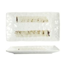 Serving Plate Mino Craft White, Brown, Stoneware, 31 &times; 17 cm