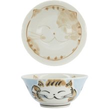 TDS, Reis Schale, Fuku Cat Neko, Kawaii, Blau, Ø 15x7cm, 500ml  -Art Nr: 16899