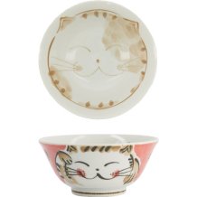 TDS, Reis Schale, Fuku Cat Neko, Kawaii, Rot, Ø 15x7cm, 500ml  -Art Nr: 16900