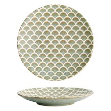 Plate Vert Sauge Mermaid Green, Stoneware, &Oslash; 25.3 cm