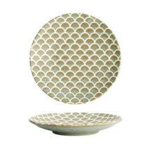 TDS, Plate, Vert Sauge, Mermaid Design, Ø 25 cm, Item No. 16924