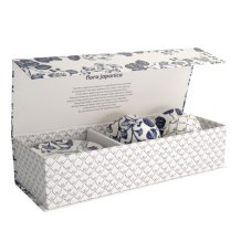 Tassen-Set mit Untertassen Flora Japonica Blau in Geschenkbox, 8-tlg., Porzellan, 250 ml