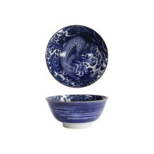 Reisschale Japonism Carp Blau, Porzellan, 500 ml
