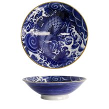 TDS, Japonism Bowl, Carp, Blue, Ø 25.2 x 7.7 cm - Item No: 17108