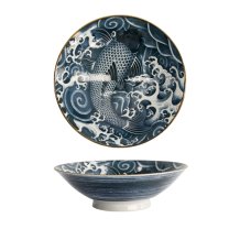 TDS, Japonism Schale, Carp, Dunkelgrau, Ø 25,2 x 7,7 cm - Art Nr: 17116