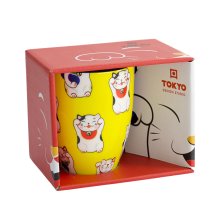 Yellow Classic Cat Kawaii Lucky Cat Mug with Giftbox at Tokyo Design Studio (picture 2 of 7)
