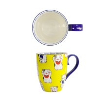TDS, Kawaii Lucky Cat Mug with Giftbox, Yellow Classic Cat, Ø 8.5x10.2 cm 380ml , Item No. 17618