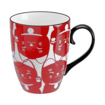 Red Cat Kawaii Lucky Cat Mug with Giftbox at Tokyo Design Studio (picture 2 of 3)