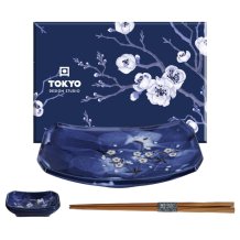 TDS, Sushi Set, Blue Sakura, 3pcs, Item No. 17846