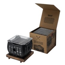 TDS, Konro Grill, Großer quadratischer Holzsockel, Kitchenware, 15x15x13,5 cm, Art.-Nr. 17899