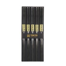 Edelstahl Schwarz 5 Paar Essstäbchen bei Tokyo Design Studio