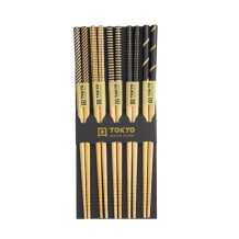 Chopstick Set,5 Black Stripe DJ at Tokyo Design Studio