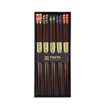TDS, Chopstick Set, Nippon Floral, 5 pair, 22,5 cm, Item No. 17945