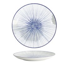 TDS, Plate, Nippon Blue, Lines, Ø 25.7 x 3 cm - Item No. 17956