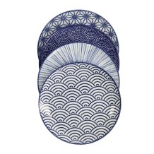 Plate Set Nippon Blue Blue, White, 4pcs, Porcelain, &Oslash; 20.6 cm