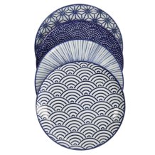 Teller-Set Nippon Blue Blau/Wei&szlig;, 4-tlg., Porzellan, &Oslash; 25,7 cm