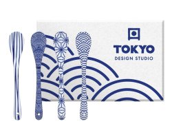 TDS, Löffel Set, 4 Stk, Geschenkset, Nippon Blue, 13 cm, Art.-Nr. 17987
