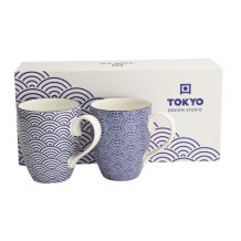 Mug Set Nippon Blue Blue, White in a gift box, 2pcs, Porcelain, 380 ml