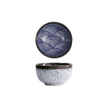 Bowl Aisai Seigaiha, Stoneware, 550 ml
