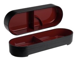 TDS, Bentobox, ABS Lacquerware, Oval Hegime Black, 36.2x12.4x5.7 cm, Art.-Nr. 18624