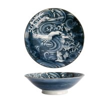 TDS, Japonism Schale, Crane, Dunkelgrau, Ø 25,2 x 7,7 cm - Art Nr: 18688