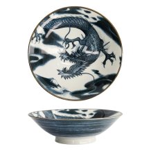 Schale Japonism Dragon Dunkelgrau, Porzellan, 25,2 &times; 7,7 cm