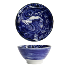 TDS, Japonism Bowl, Crane, Blue, Ø 18 x 9 cm - Item No: 18761