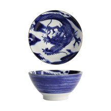 Rice Bowl Japonism Dragon Blue, Porcelain, 1 L