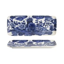 Serving Platter Japonism Lion Blue, White, Porcelain, 28.5 &times; 14 &times; 2.5 cm