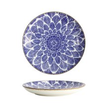 Plate Ohuke Dahlia Blue, White, Porcelain, &Oslash; 21.5 cm