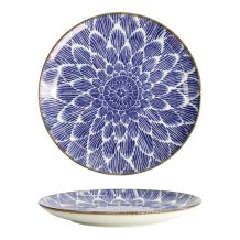 Plate Ohuke Dahlia Blue, White, Porcelain, &Oslash; 25 cm