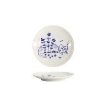 Teller Neko Maruke Blau/Wei&szlig;, Porzellan, &Oslash; 14,3 cm