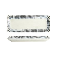 Sushi-Platte Shin Tokusa Blau/Wei&szlig;, Porzellan, 27,7 &times; 11,1 &times; 2,8 cm