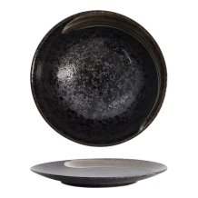 Teller Arahake Schwarz/Braun, Steinzeug, &Oslash; 25,5 cm, H&ouml;he 3 cm