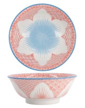 TDS, Ramen Bowl, Lily Flower, Red, Ø 20.5x8 cm, 1200ml -Item No: 20936