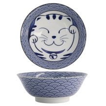 TDS, Ramen Bowl, Kawaii Lucky Cat, Blue, Ø 19.7x7cm 1000ml - Item no. 20952